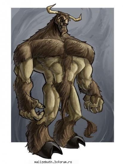 minotaurul mitologia greaca, era monstrul cap taur corp om. era copilul lui pasifae, regina cretei,