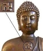 semnul fiarei multe ale lui buddha swastika frunte sau piept. este printre altele simbol roata,